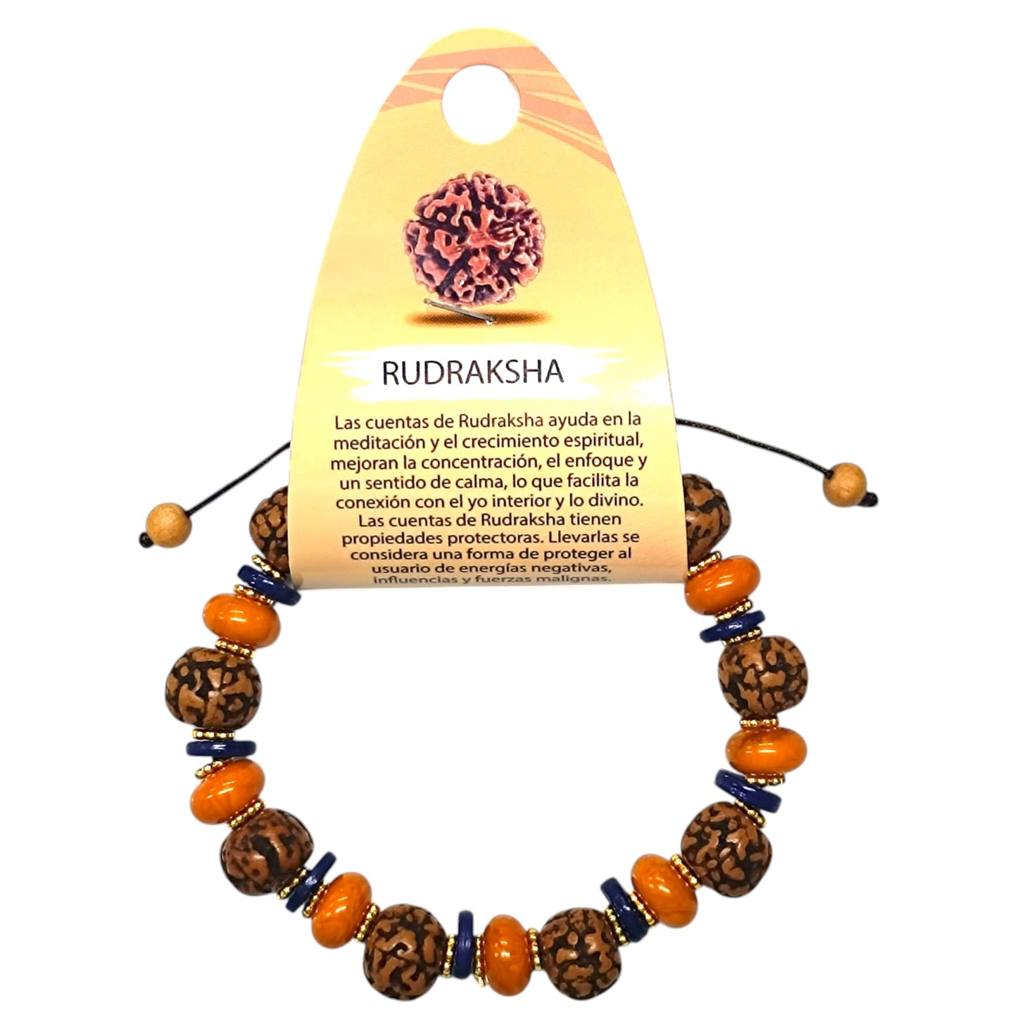 Pulsera Ajustable Macrame Rudraksha 10 mm Y Resina Ref: 600404338