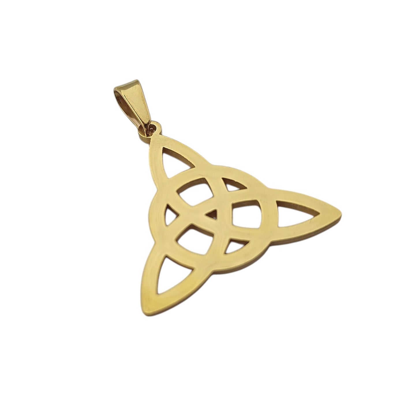 600103445_07 Colgante Acero Dorado Triquetra 35 mm
