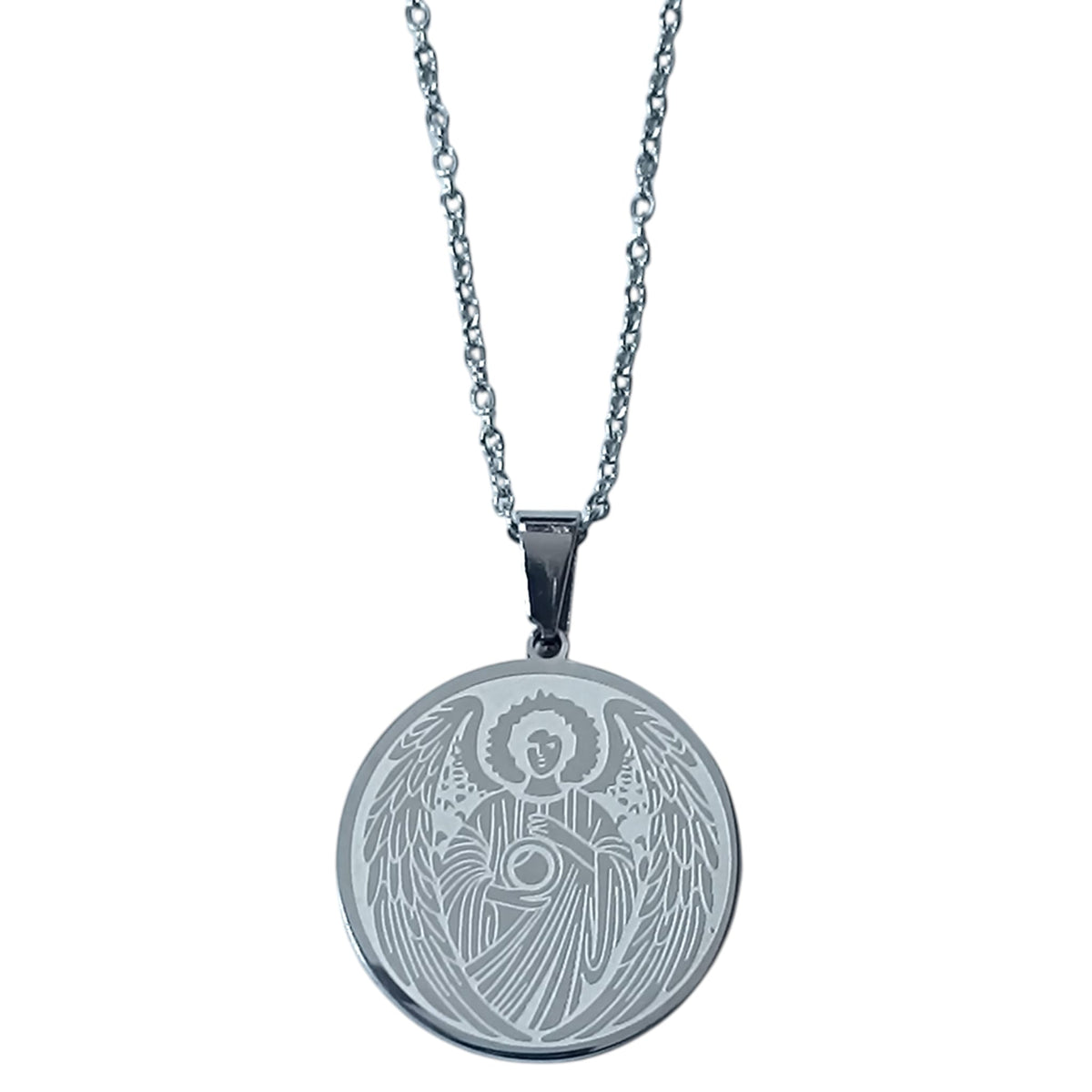 Collar Acero Arcangel San Gabriel 25 mm Cadena 42+5 Cms REF: 600104421