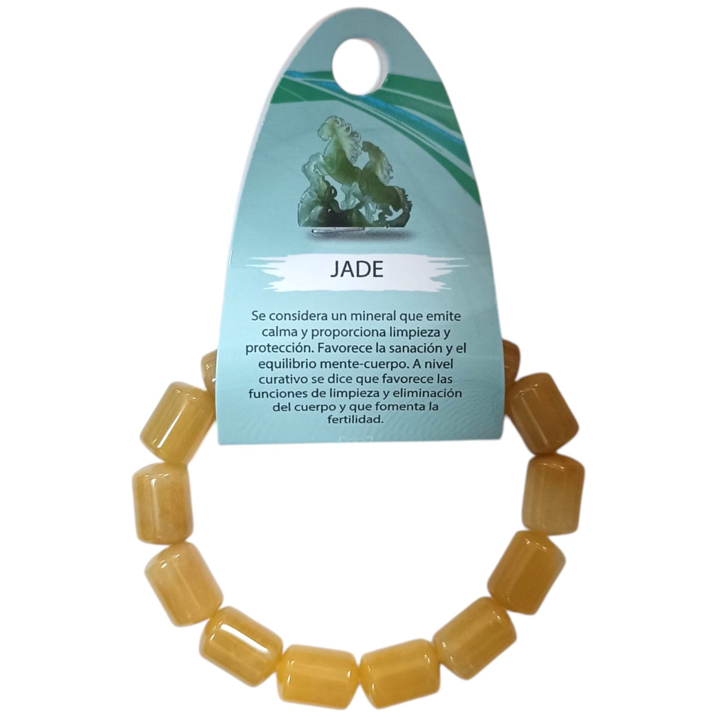 Pulsera Piedra Natural Jade Miel 10 x 13 mm