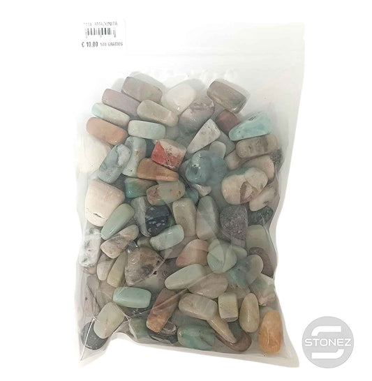 1114002 Paquete 500 Gramos En Canto Rodado Amazonita Tamaños Variados 2 a 3 Cms Aprox