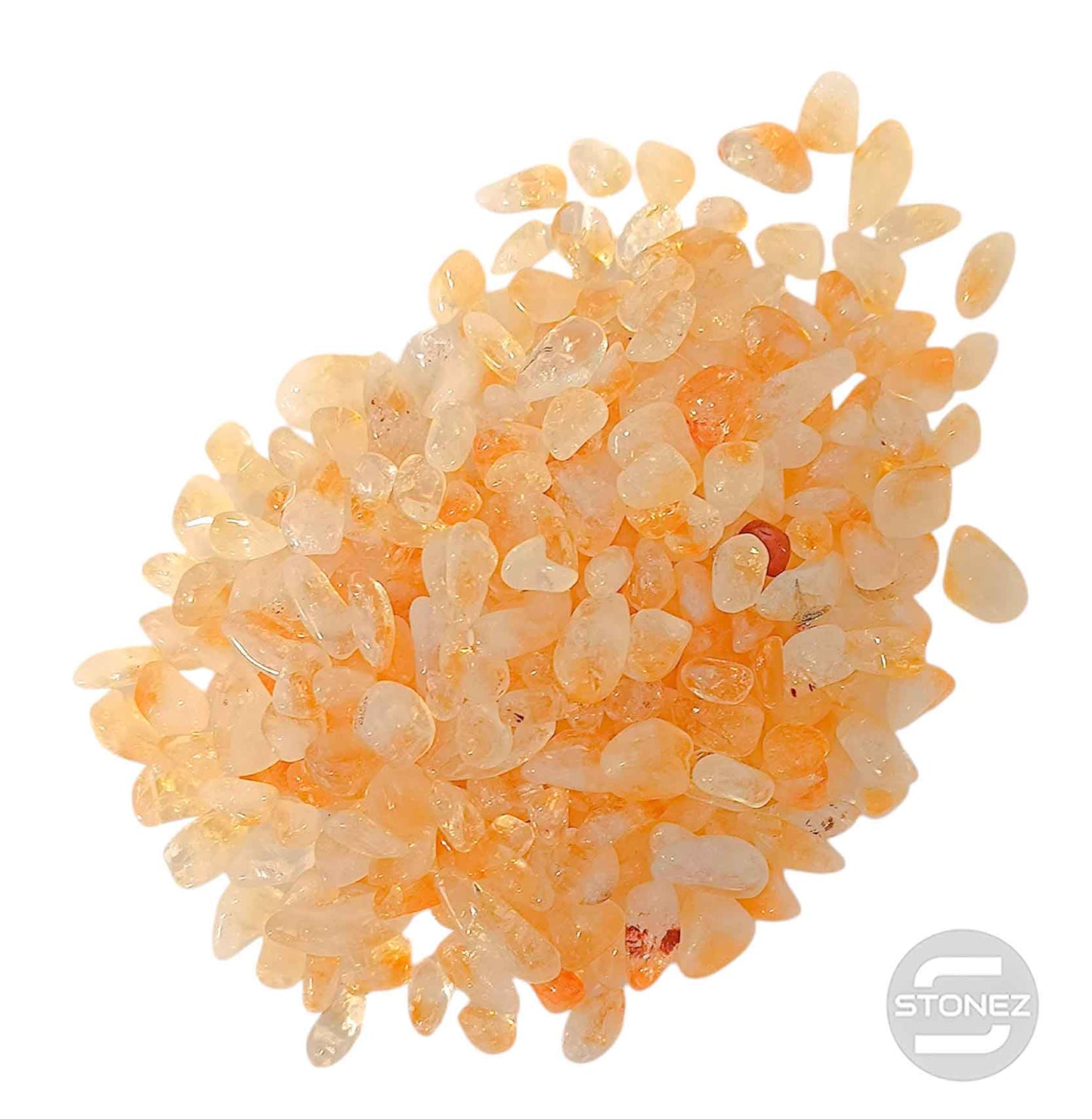 1114003 Paquete 500 Gramos En Canto Rodado Citrino Tamaños Variados 2 a 3 Cms Aprox