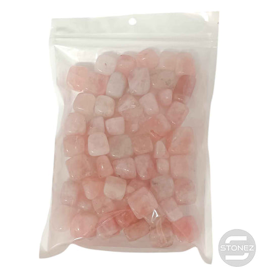 1114002 Paquete 500 Gramos En Canto Rodado Cuarzo Rosa Tamaños Variados 2 a 3 Cms Aprox