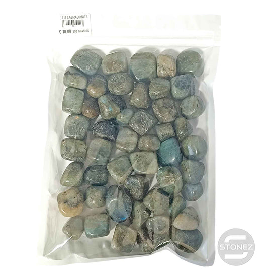 1114002 Paquete 500 Gramos En Canto Rodado Labradorita Tamaños Variados 2 a 3 Cms Aprox