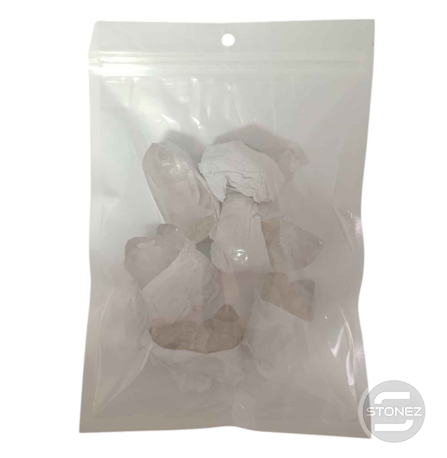 1114 Paquete 200 Gramos De Cuarzo Blanco Puntas En Bruto 4 a 6 Cms
