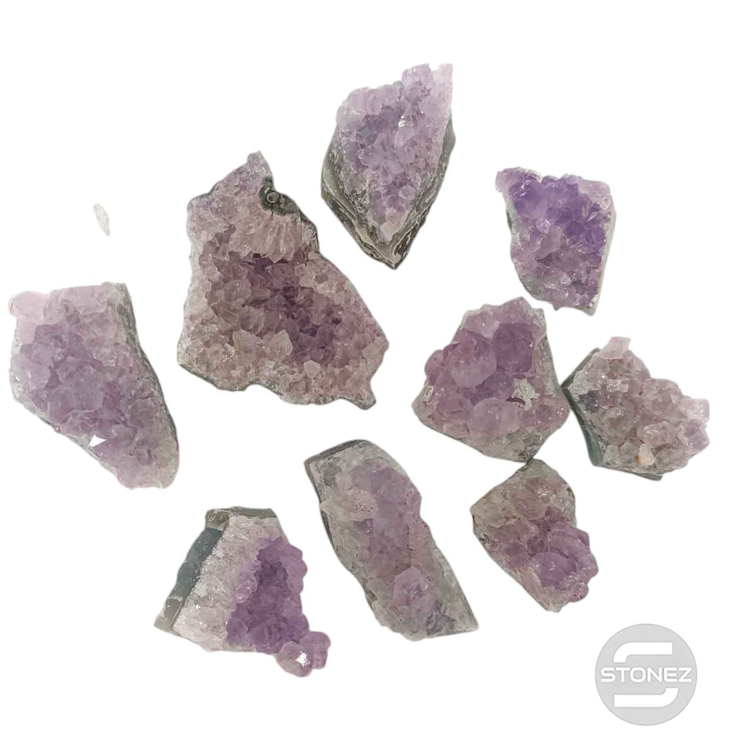 1114 Paquete 500 Gramos Aprox Druza Amatista En Bruto 3 a 6 Cms