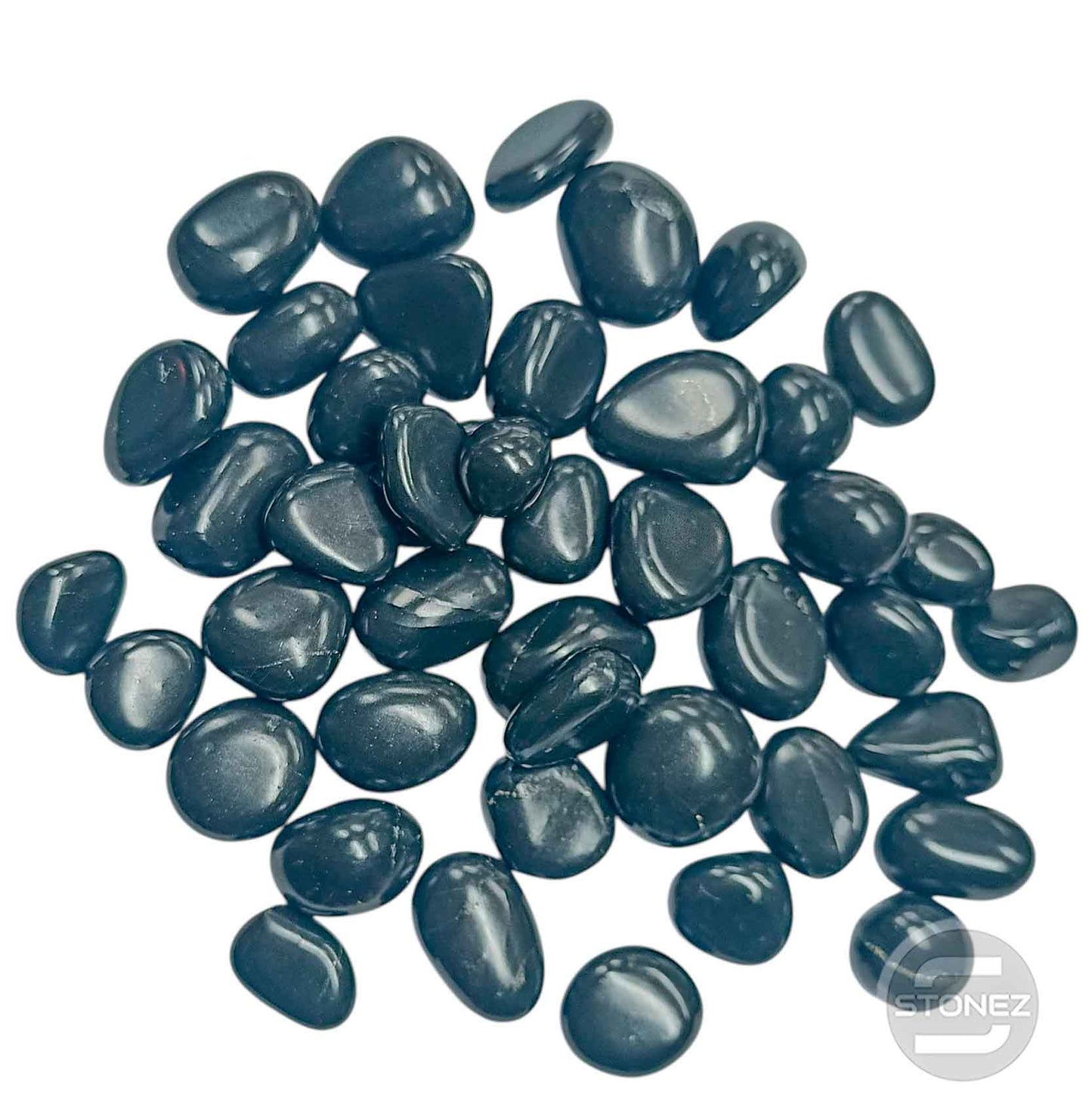 1114 Bolsa Canto Rodado Shungita Original 250 gramos (Tamaños Surtido Desde 2 Hasta 3 cms Aprox) El total de las piezas puede Variar