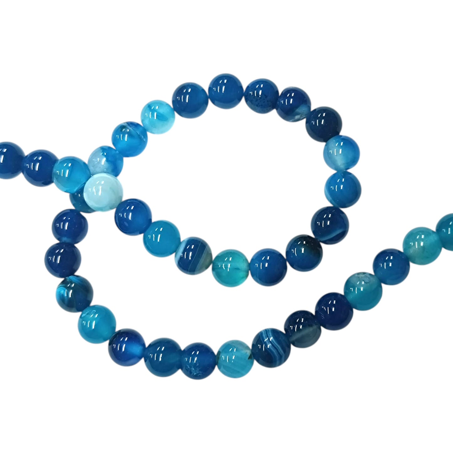 Tira Cuentas Piedra Agata Azul 8 mm REF: 44155-04