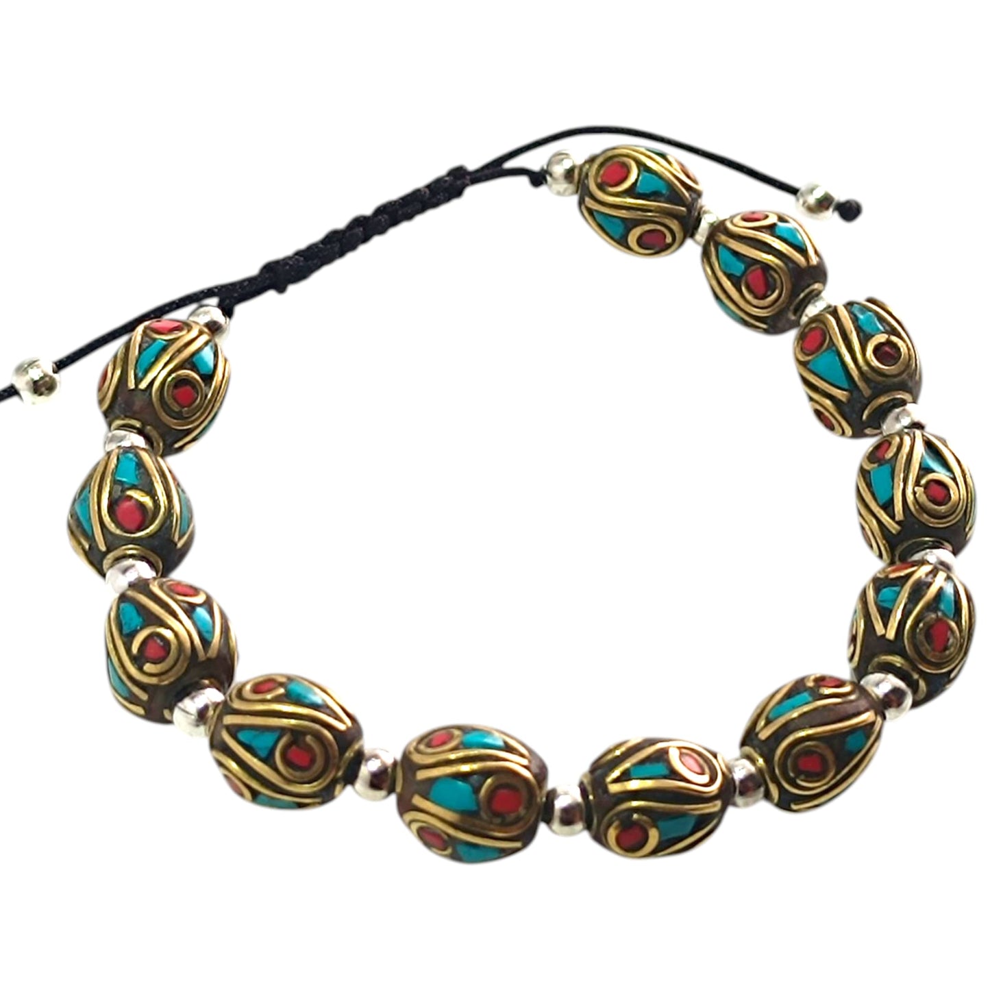 Pulsera Tibetana entrepieza 8mm (EL DIJE PUEDE LIGERAMENTE SER DIFERENTE) Ref:600404345-07