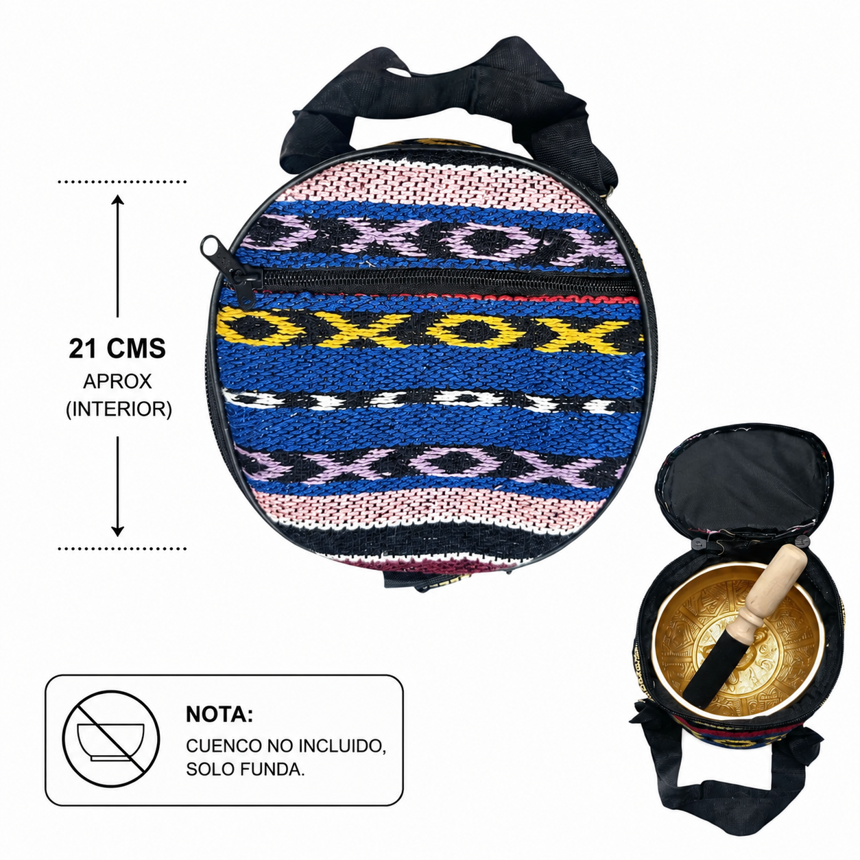 Bolso Funda Para Cuenco Tibetano Interior 21 Cms Aprox (EL BORDADO PUEDE VARIAR) (Copia)