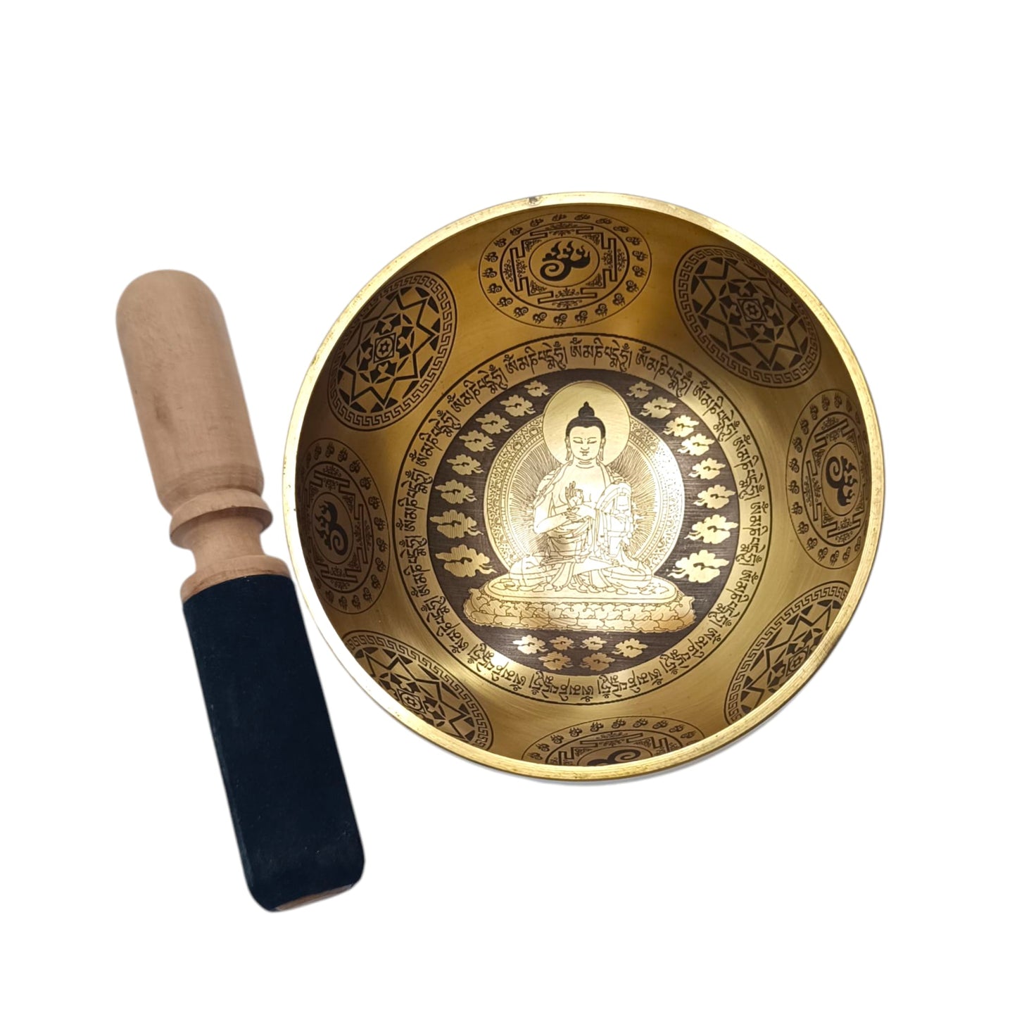 Cuenco Tibetano 5 Metales 13 Cms Aprox Color Dorado Grabado Buda REF: 600304349