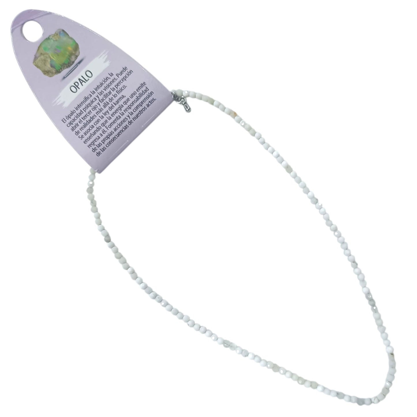 600603684 Collar Opalo Verde 3 mm Facetada 40+5 Cms Cierre Acero