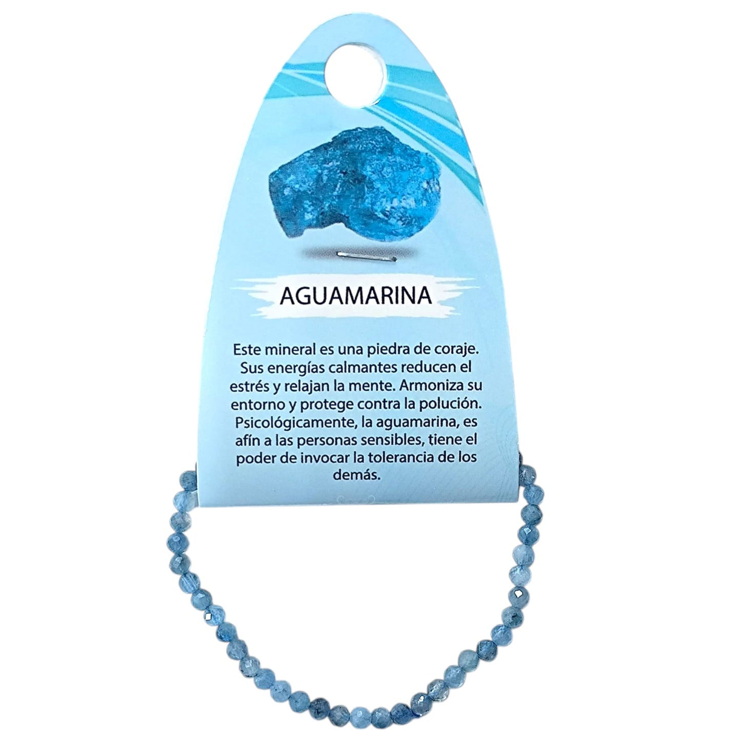 Pulsera Facetada Infantil Piedra Aguamarina 3 mm 15,5 Cms Aprox 600604305