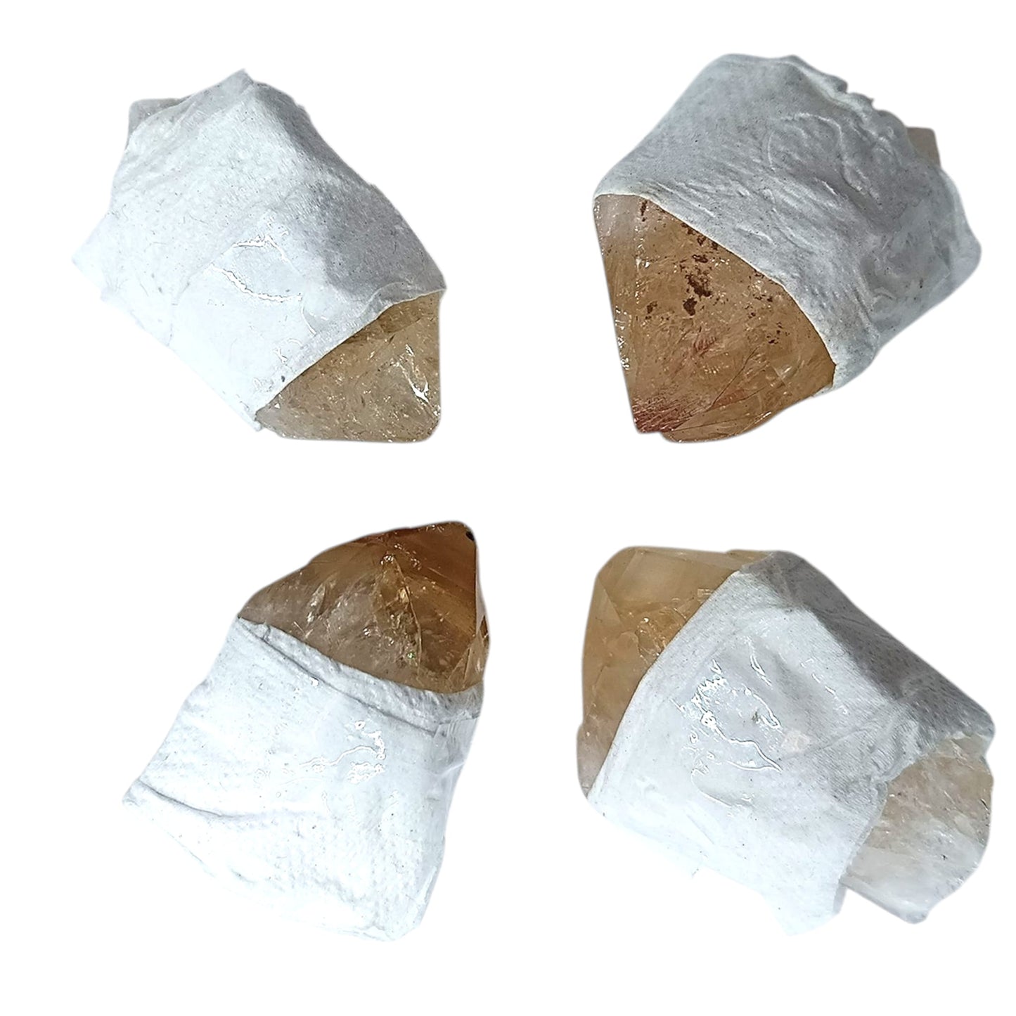 Bolsa 4 Puntas Piedra Natural Citrino 125 Gramos Aprox ( Las Piezas Pueden Ser Ligeramente Diferente A La Foto ) - stonez