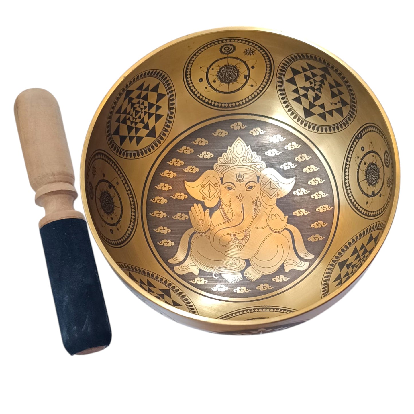 Cuenco Tibetano 5 Metales 17 Cms Aprox Color Dorado Grabado Ganesha REF: 600304351