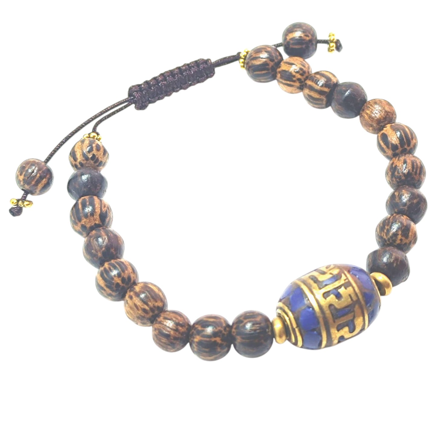 Pulsera 8 mm Madera De Coco Macrame Entrepieza Tibetana (EL DIJE PUEDE LIGERAMENTE SER DIFERENTE) Ref:600404342