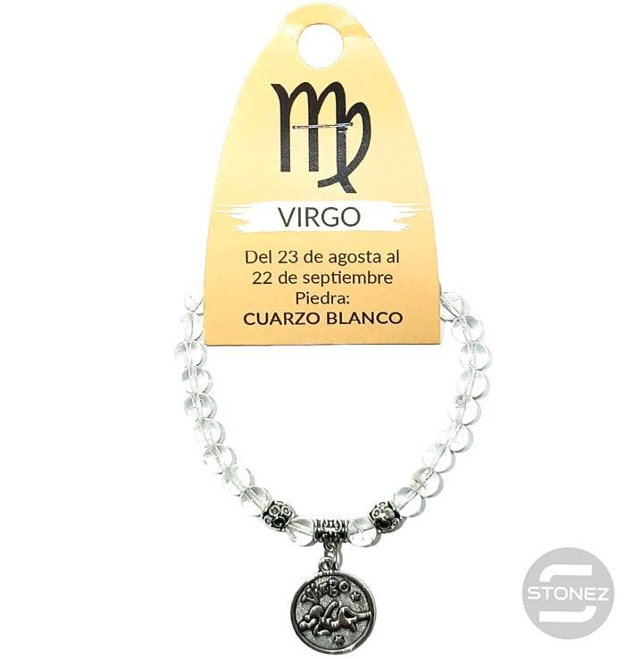 35525 Pulsera Horóscopo Virgo Piedra Cuarzo Blanco 6 mm