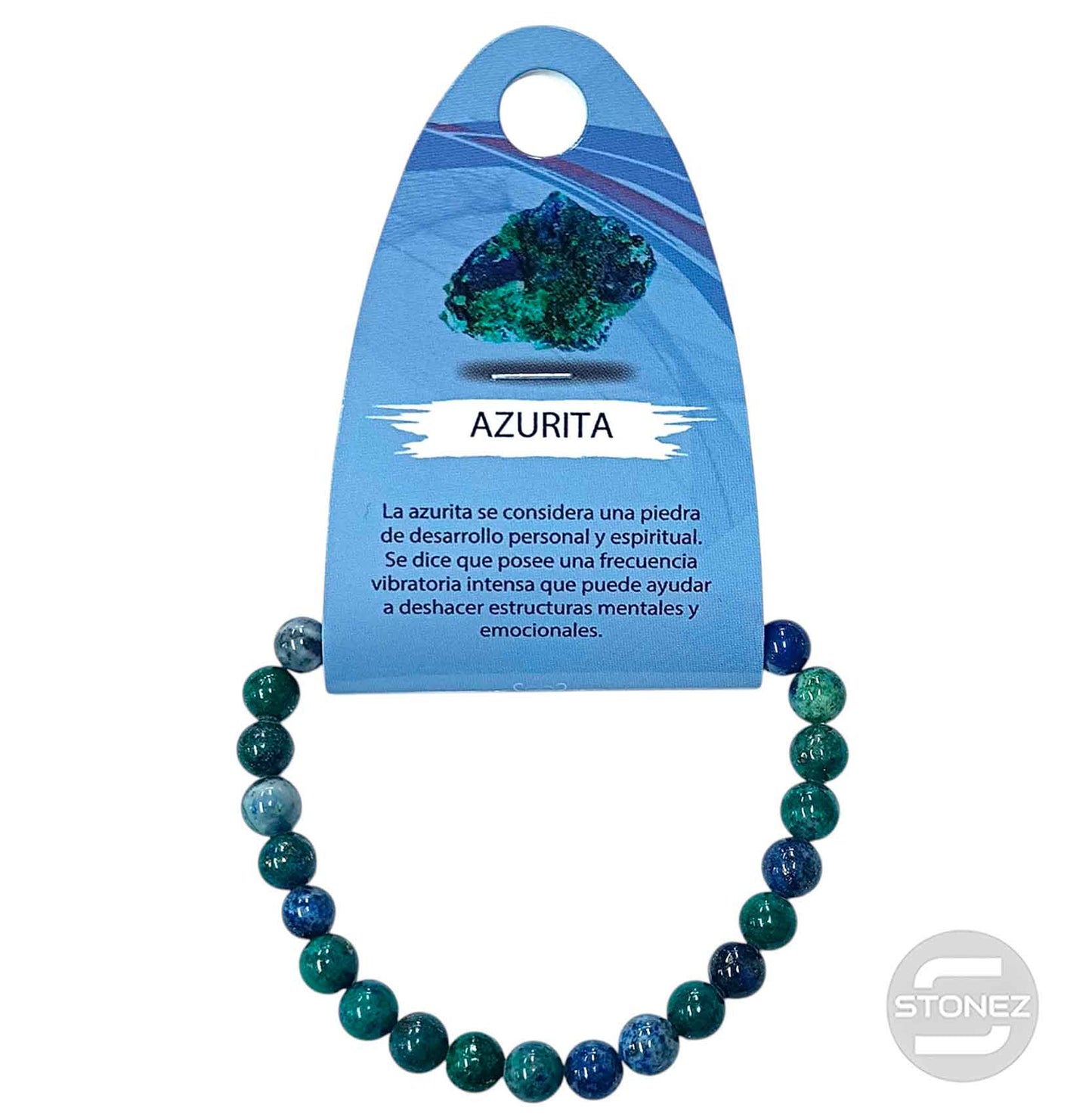 37622-43 Pulsera Piedra Natural Azurita 6 mm