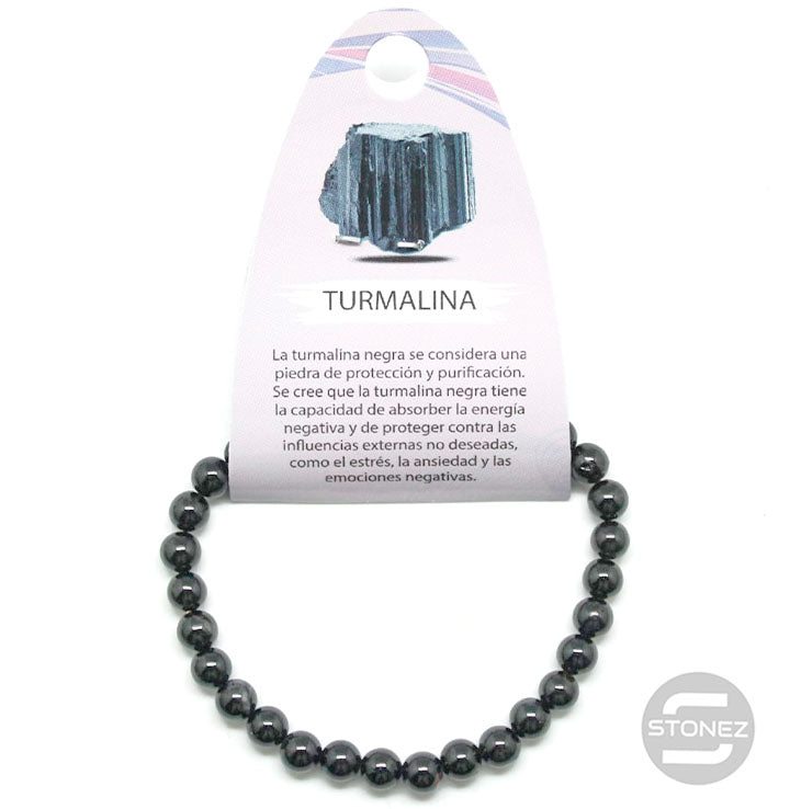 37623-62 Pulsera Piedra Natural Turmalina Negra 6 mm