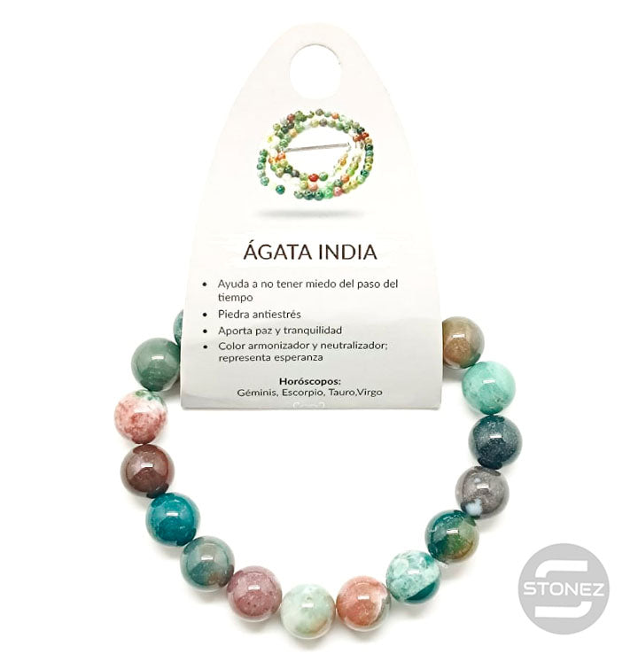 37637-35 Pulsera Piedra Natural Ágata India 10 mm