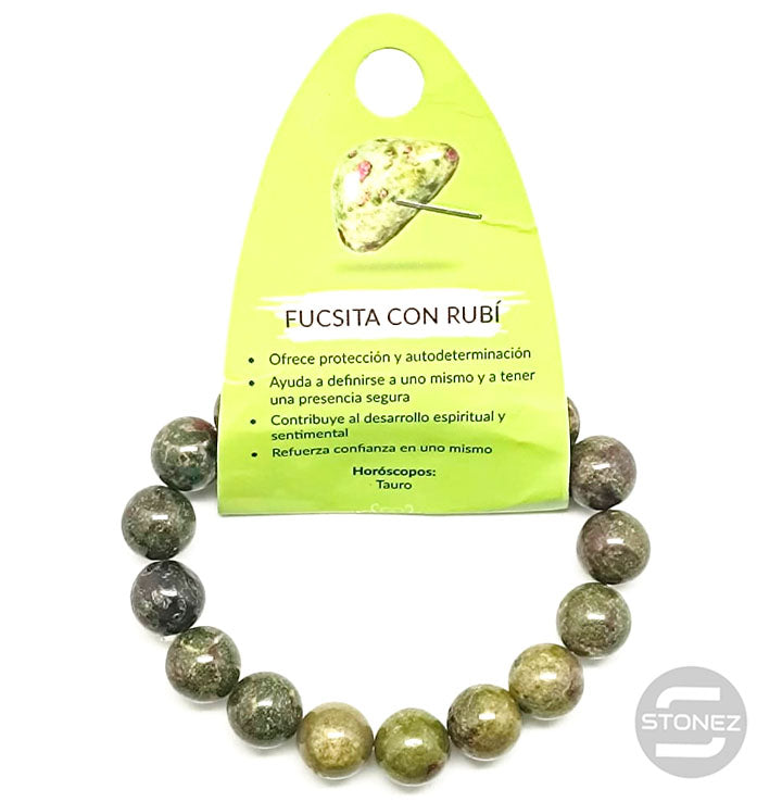 37641-31 Pulsera De Rubi En Fucsita 10 mm