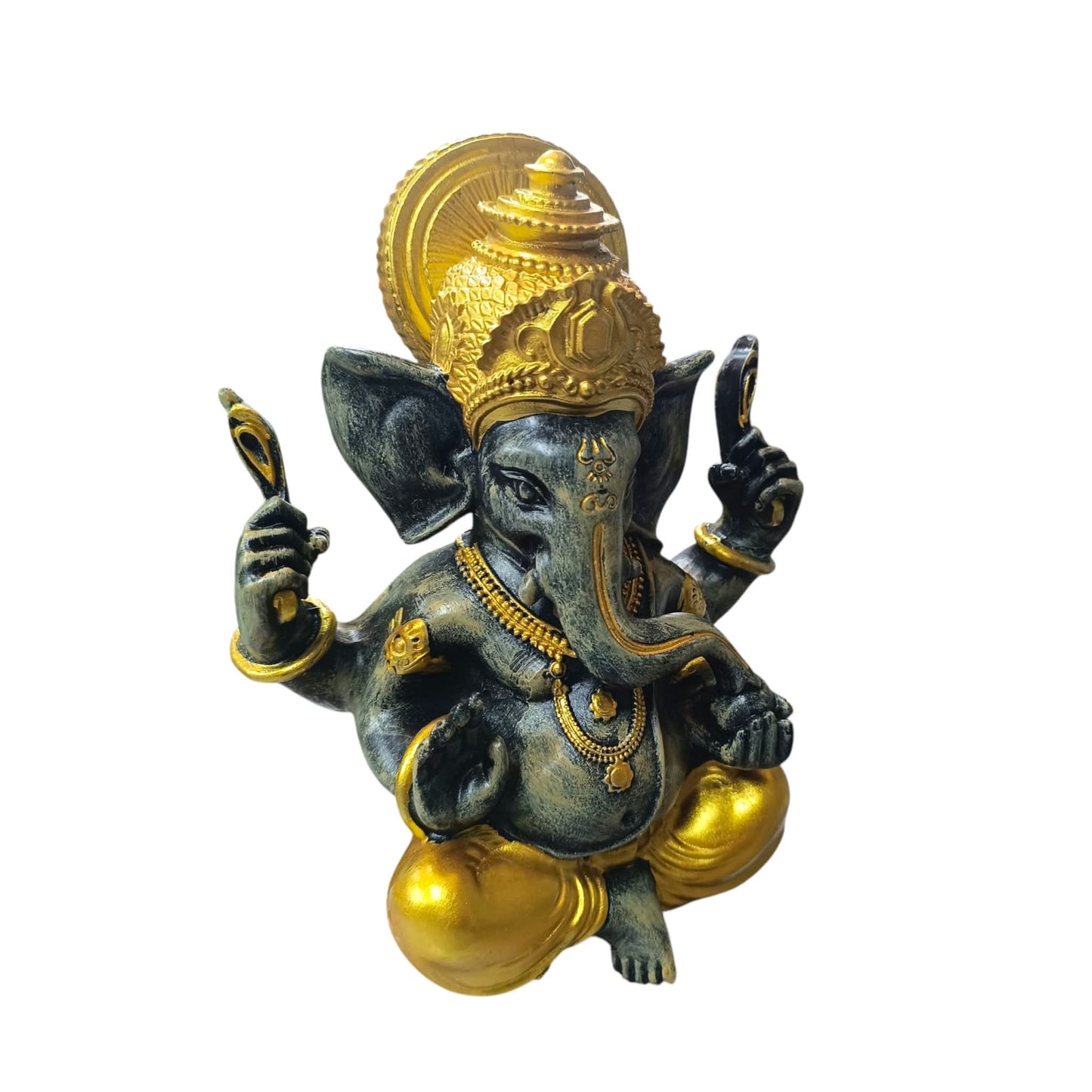 Figura Ganesha En Resina 24 Cms Aprox Color Dorado/Gris Ref: 600104481