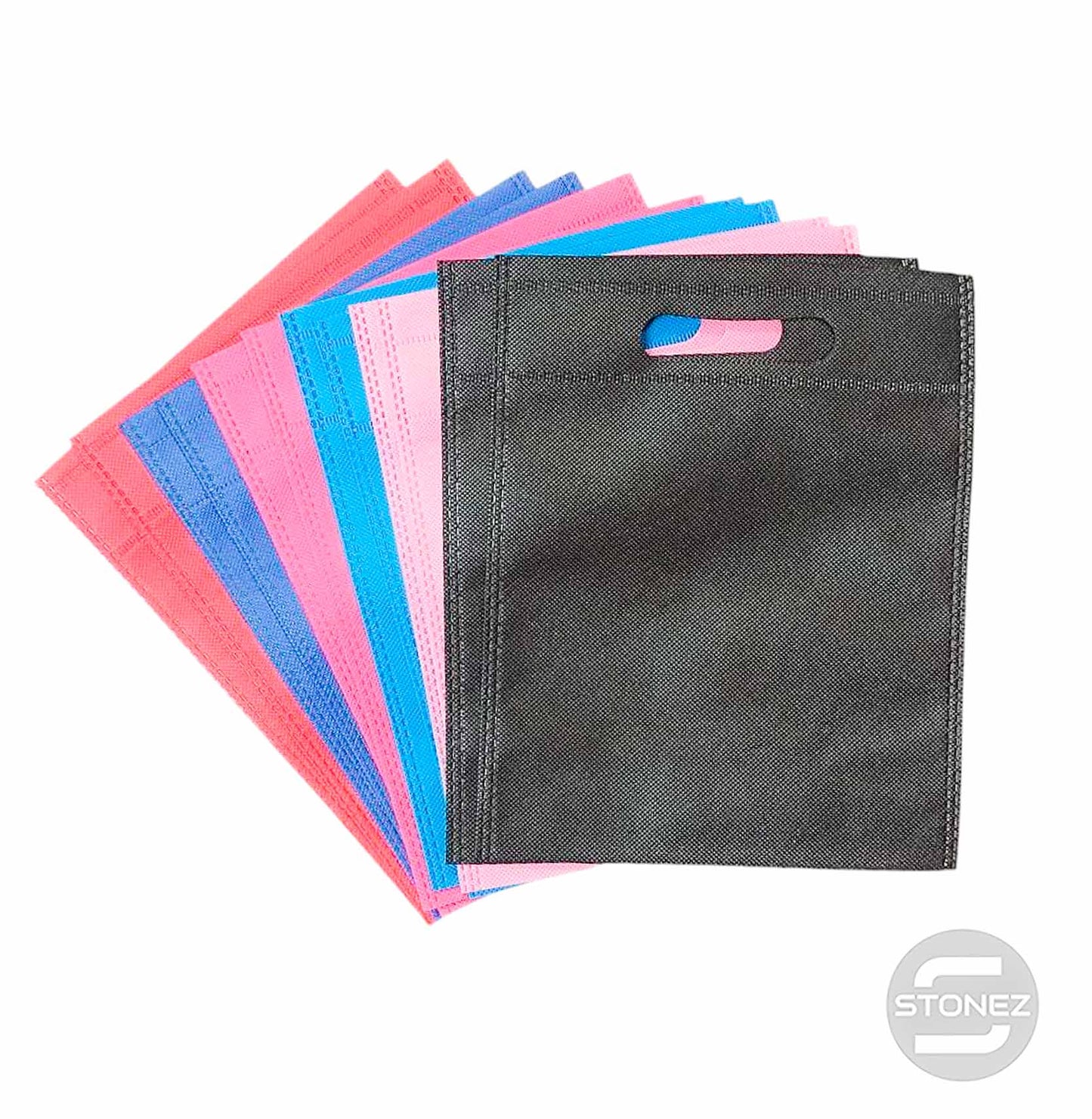 38344 Paquete 12 Bolsas Tela Colores Surtidos 20x25 Cms Aprox