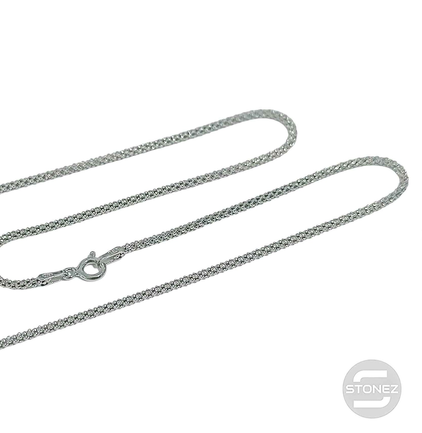 39177-40 CORB 18 Cadena Plata 925 Con Baño Rodio 40 Cms Grosor 2 mm aprox
