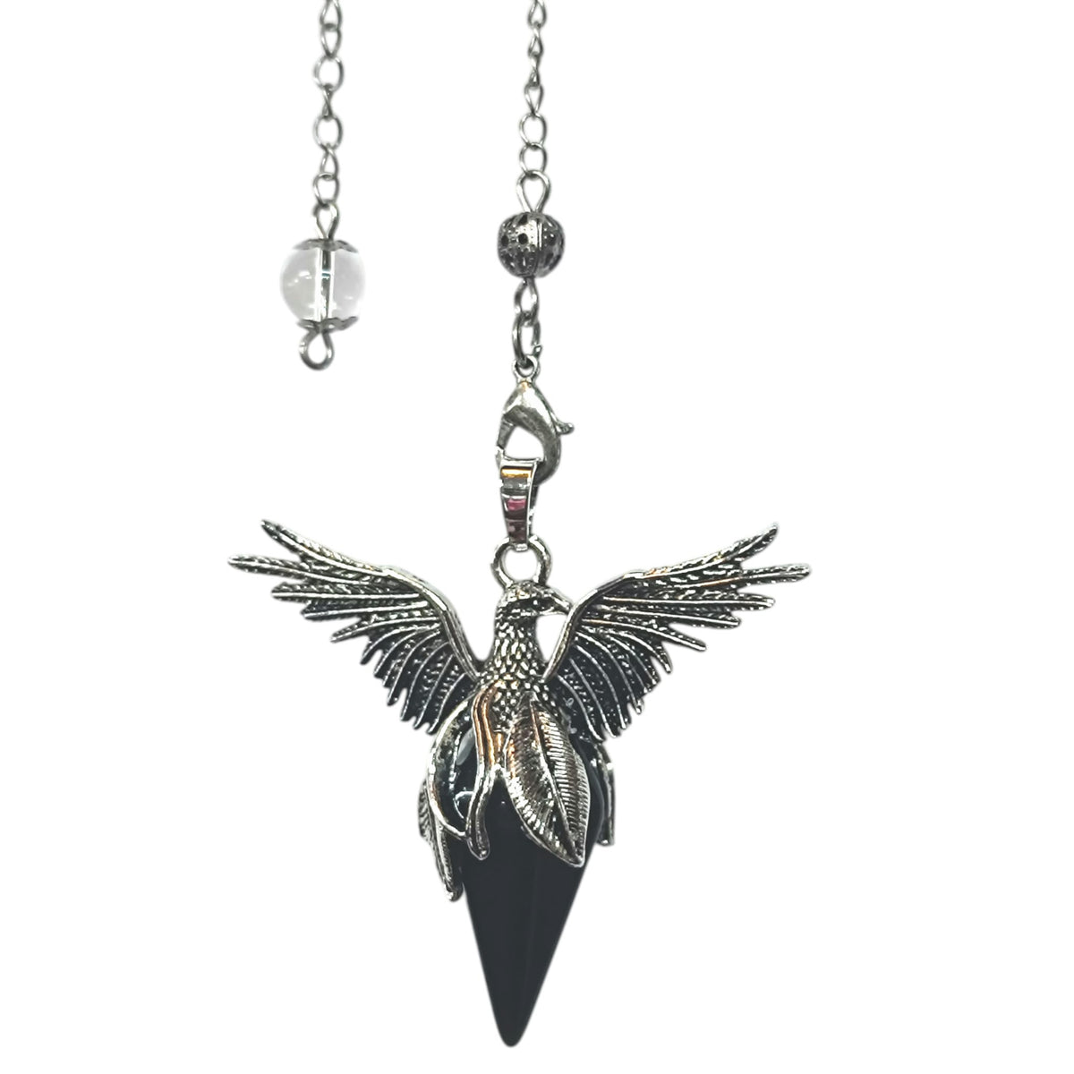 Pendulo Ave Fenix Con Piedra Natural Obsidiana 5 Cms Aprox REF: 600104527
