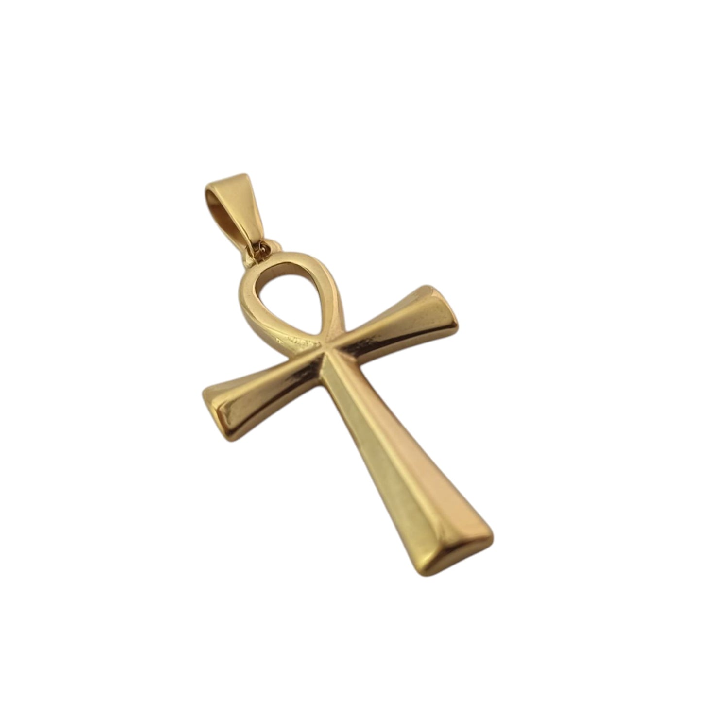 600102306 Colgante Acero Dorado Cruz De Ankh 45 mm