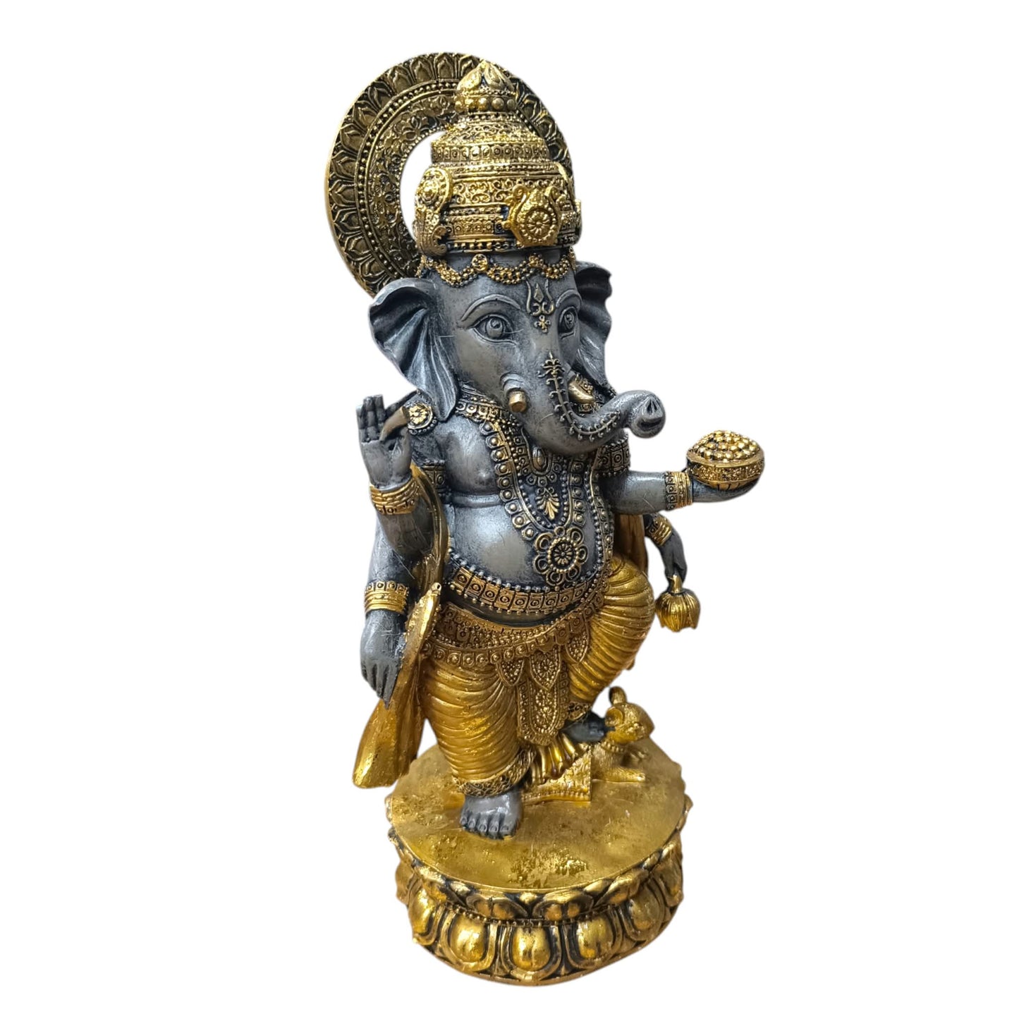 Figura Ganesha En Resina 32 Cms Aprox Color Negro/Oro Ref: 600104475
