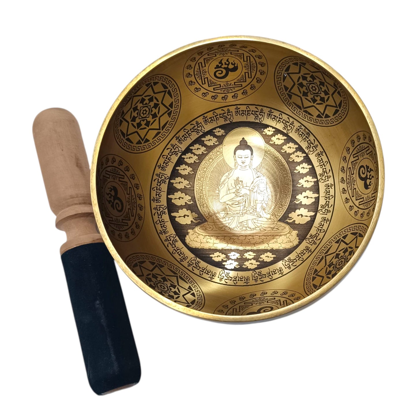 Cuenco Tibetano 5 Metales 15 Cms Aprox Color Dorado Grabado Buda REF: 600304350