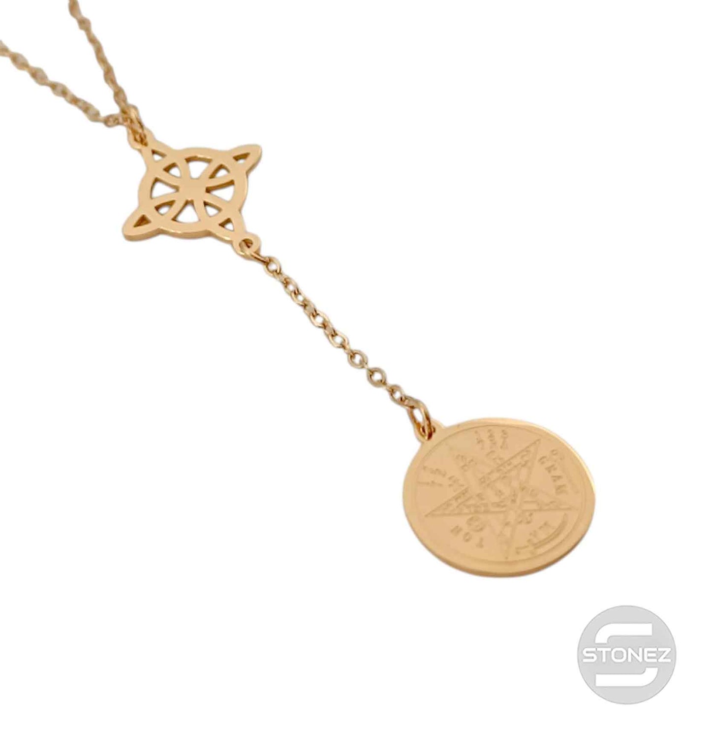 400503247-04 Collar Acero Dorado Doble Proteccion Cadena 40+5 Cms