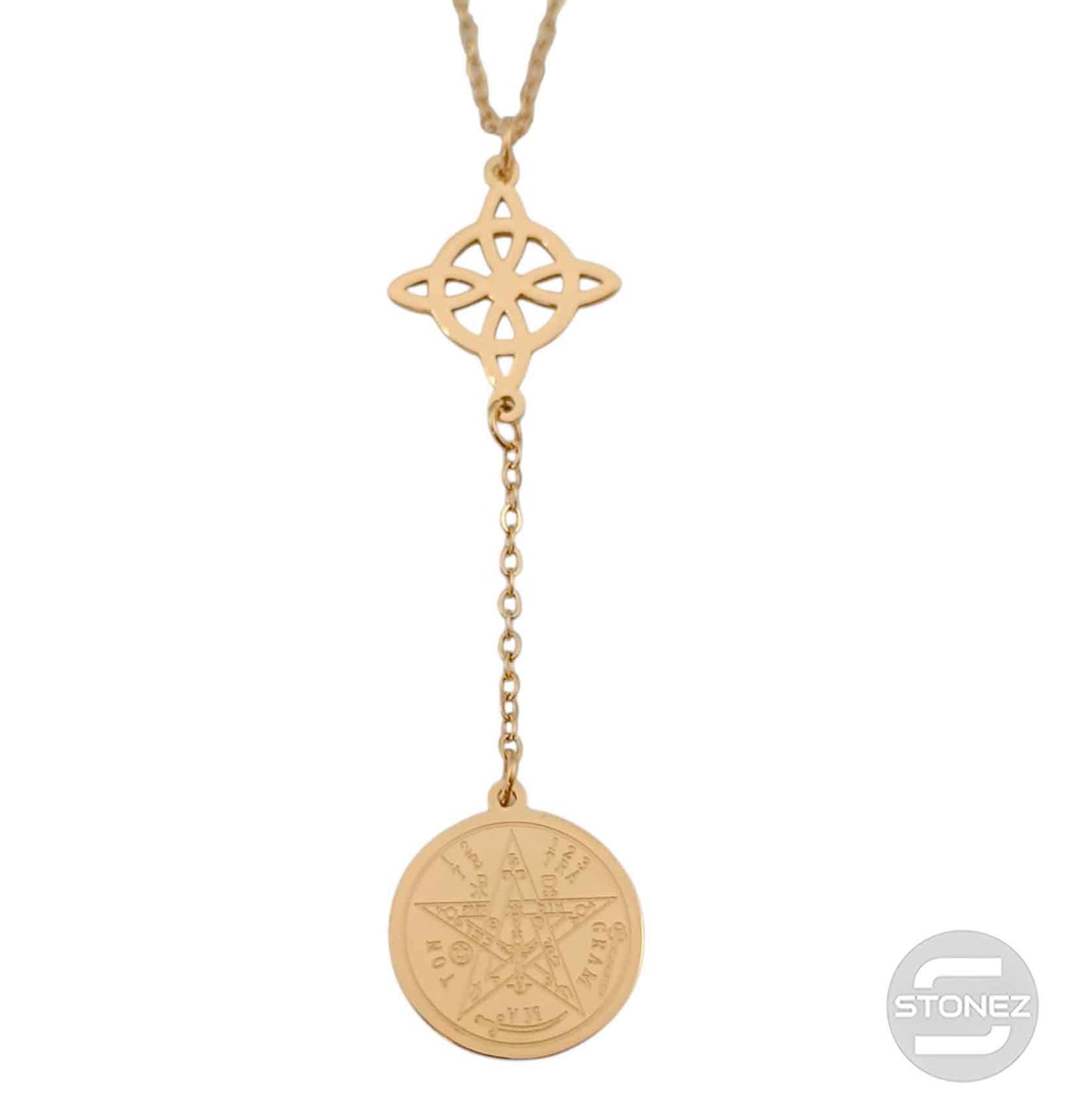 400503247-04 Collar Acero Dorado Doble Proteccion Cadena 40+5 Cms