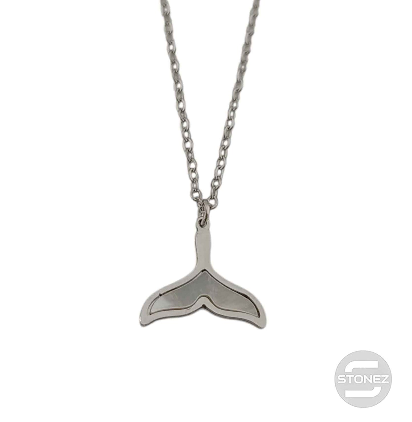400503247-07 Collar Acero Cola De Ballena Y Nacar Cadena 40+5 Cms