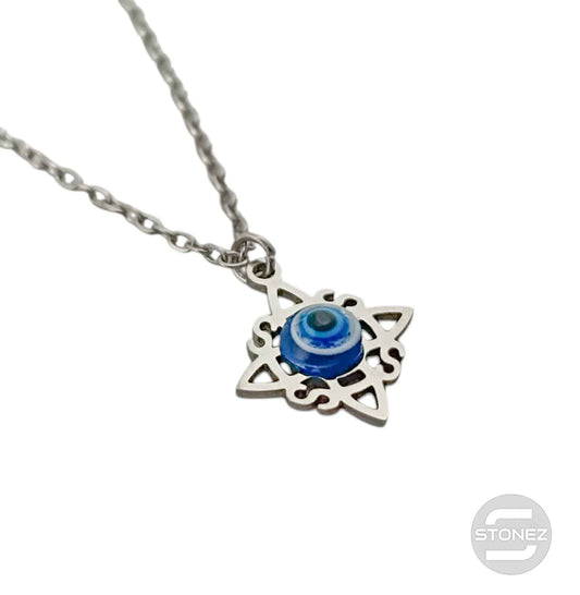 Collar Nudo De Bruja Ojo Turco Cadena 40+5 Cms