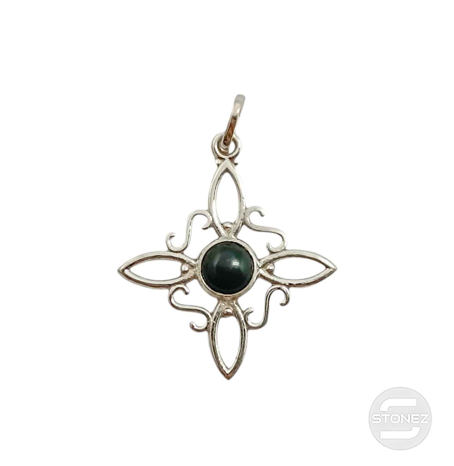 400801764 Colgante Plata 925 Nudo De Brujas Y Onix 30 mm Aprox
