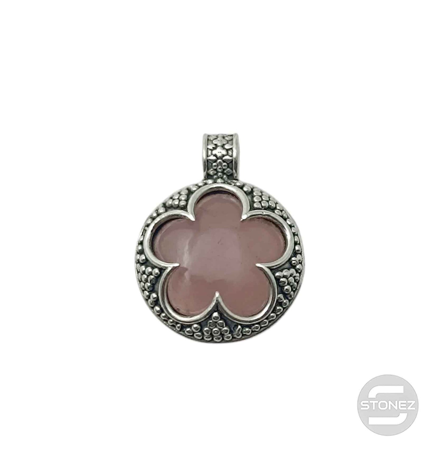 400802940 Colgante Doble Cara Plata 925 Gotlant Cuarzo Rosa 13 mm Aprox (UNIDADES LIMITADAS)