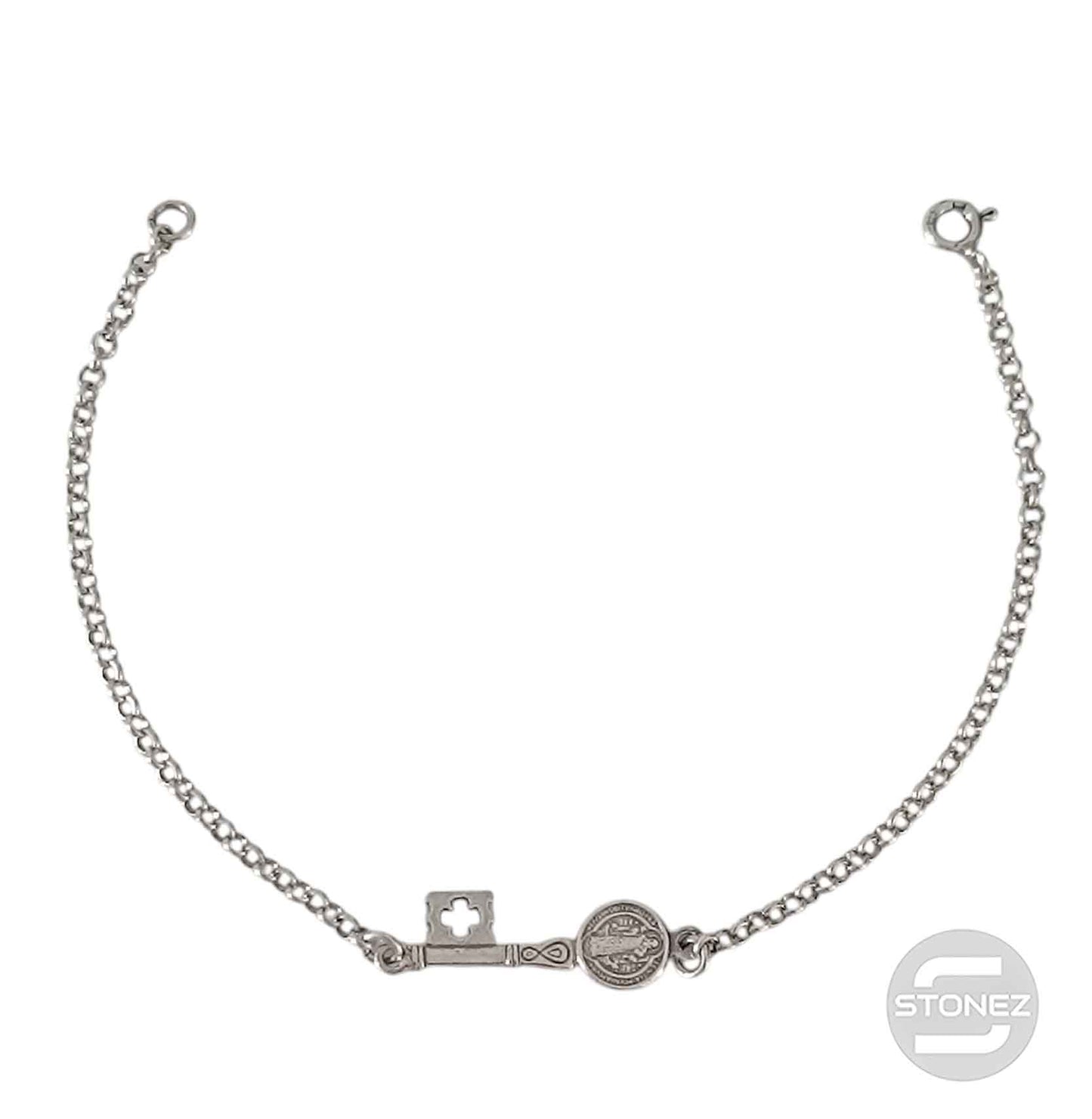 400803296 Pulsera LLave San Benito Plata 925 18 Cms Aprox