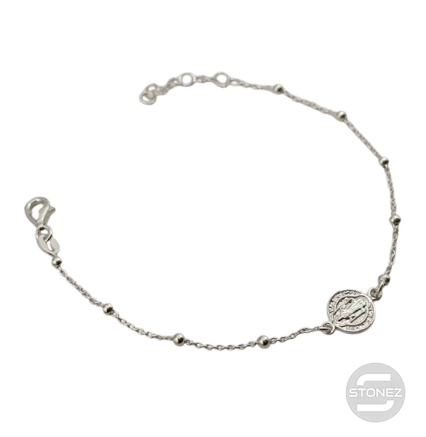 400803298 Pulsera San Benito Plata 925 18 Cms Aprox