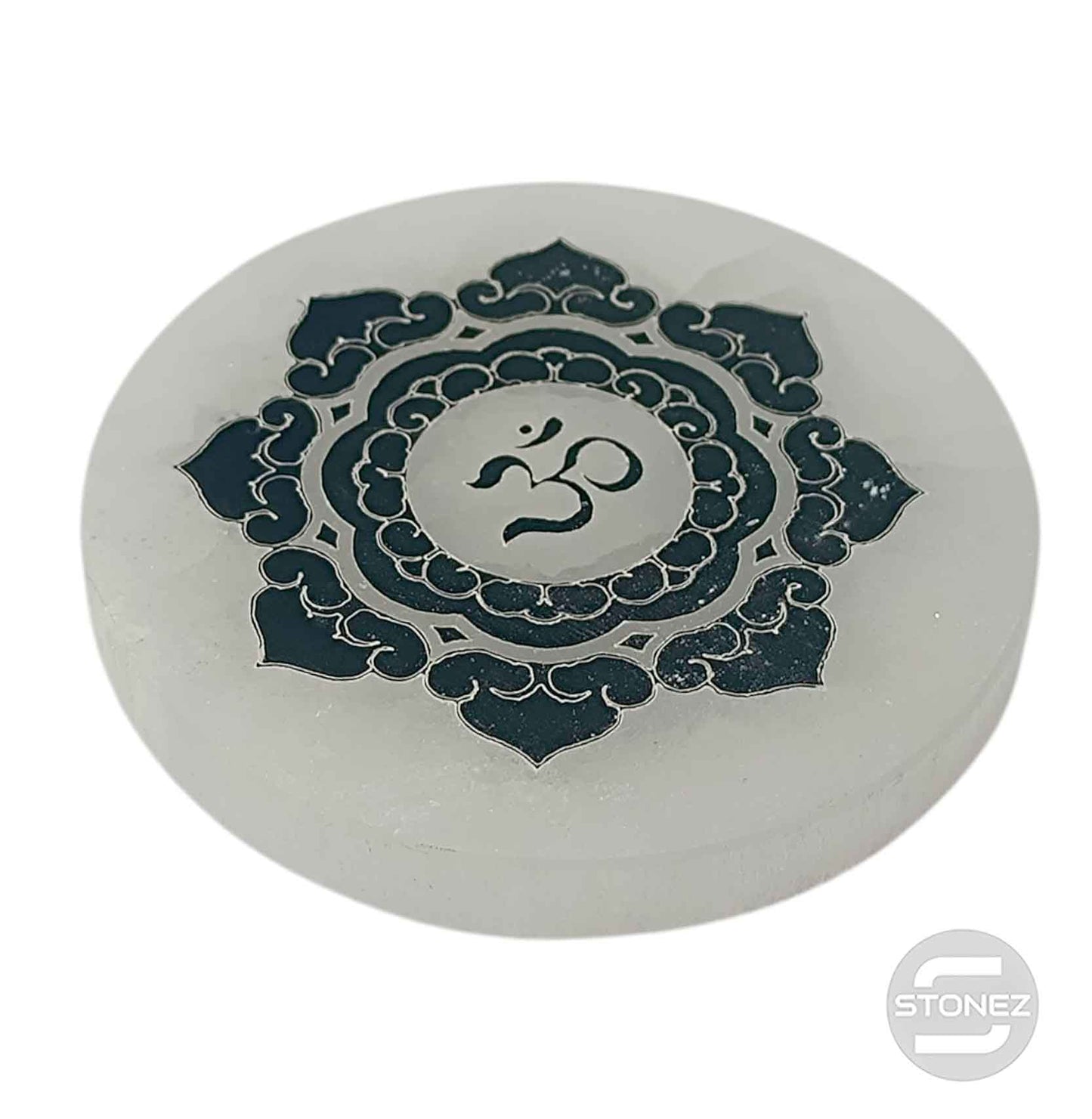 400901653-23 Plato Selenita Grabado Om 10 Cms Aprox