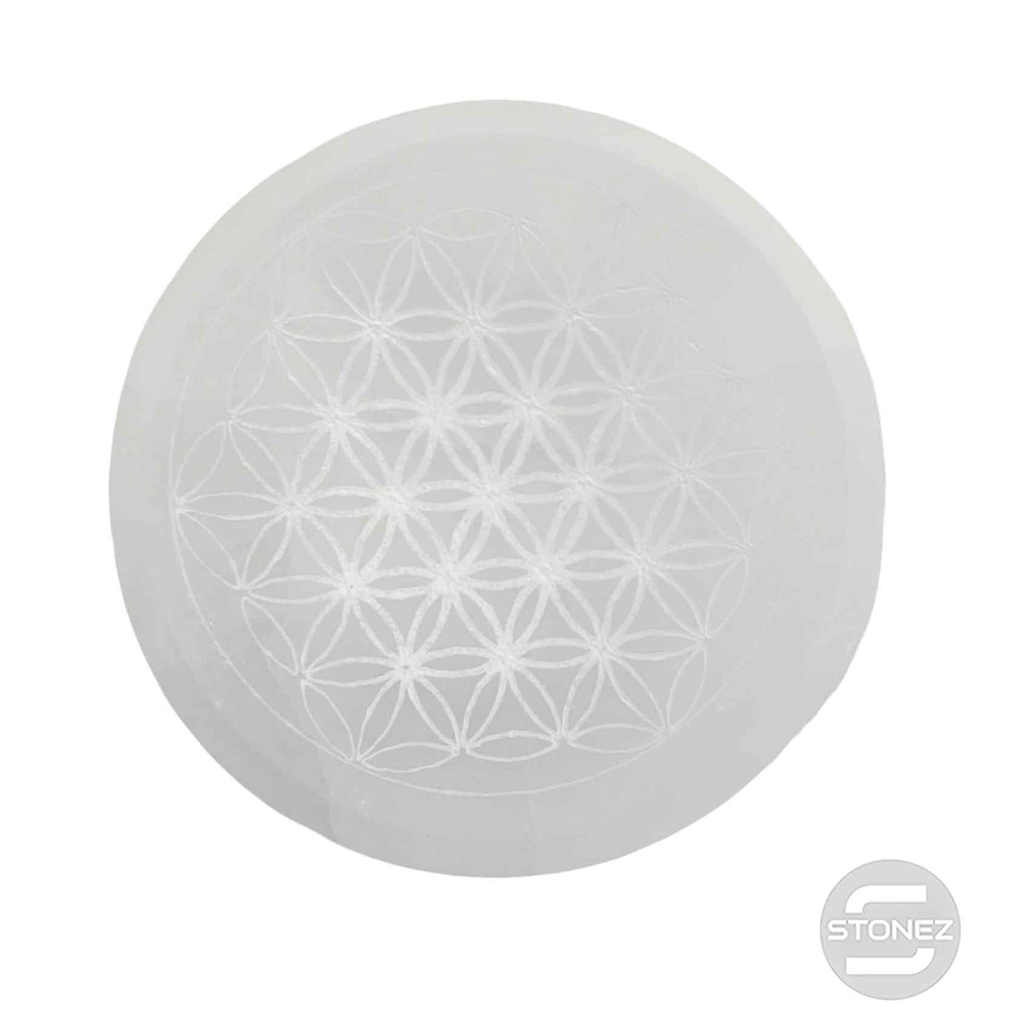 Cuenco Selenita Grabado Flor De La Vida 10 Cms Aprox 401204166