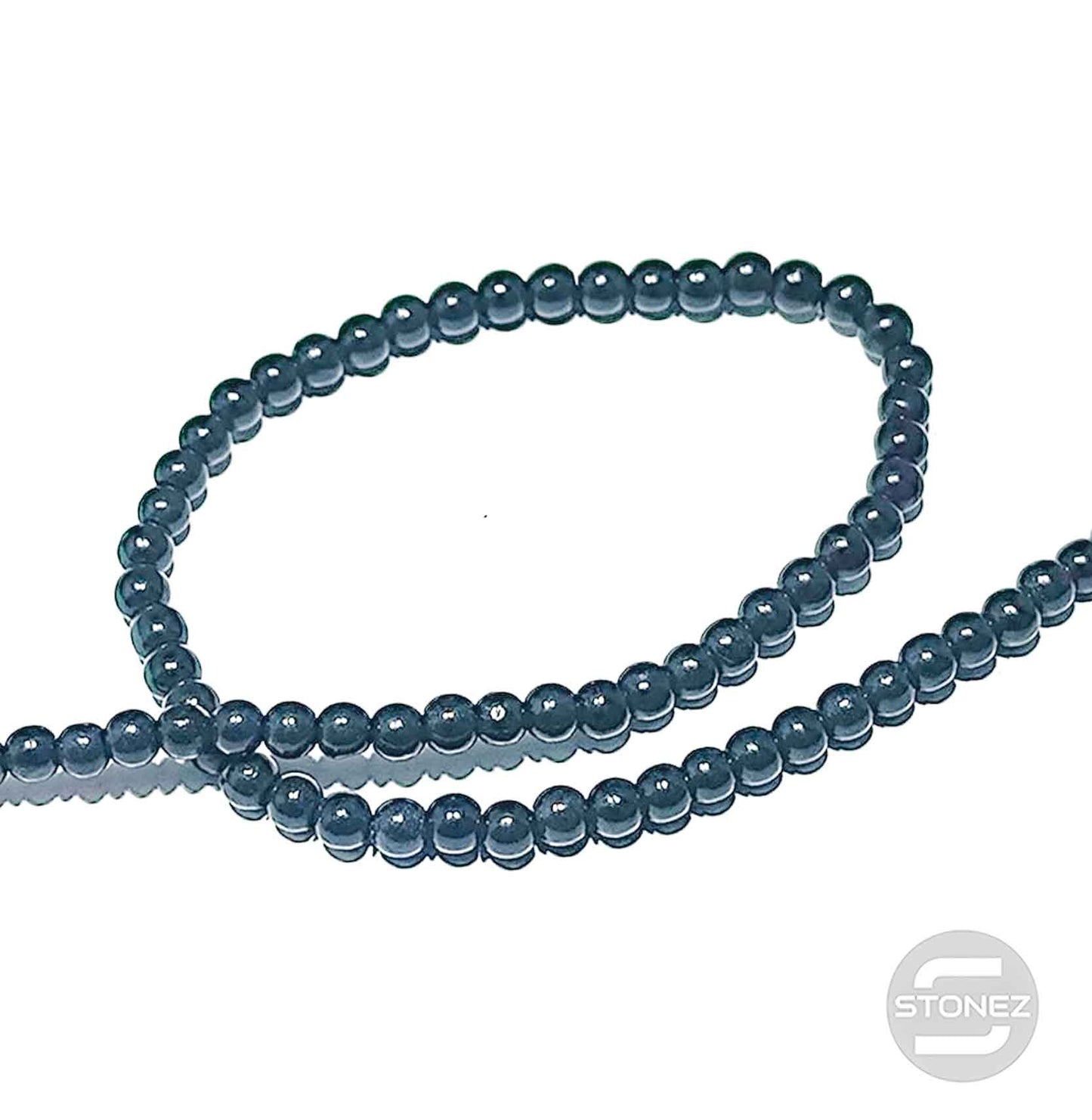 42226 Tira Cuentas Piedra Natural Shungita En 4 mm