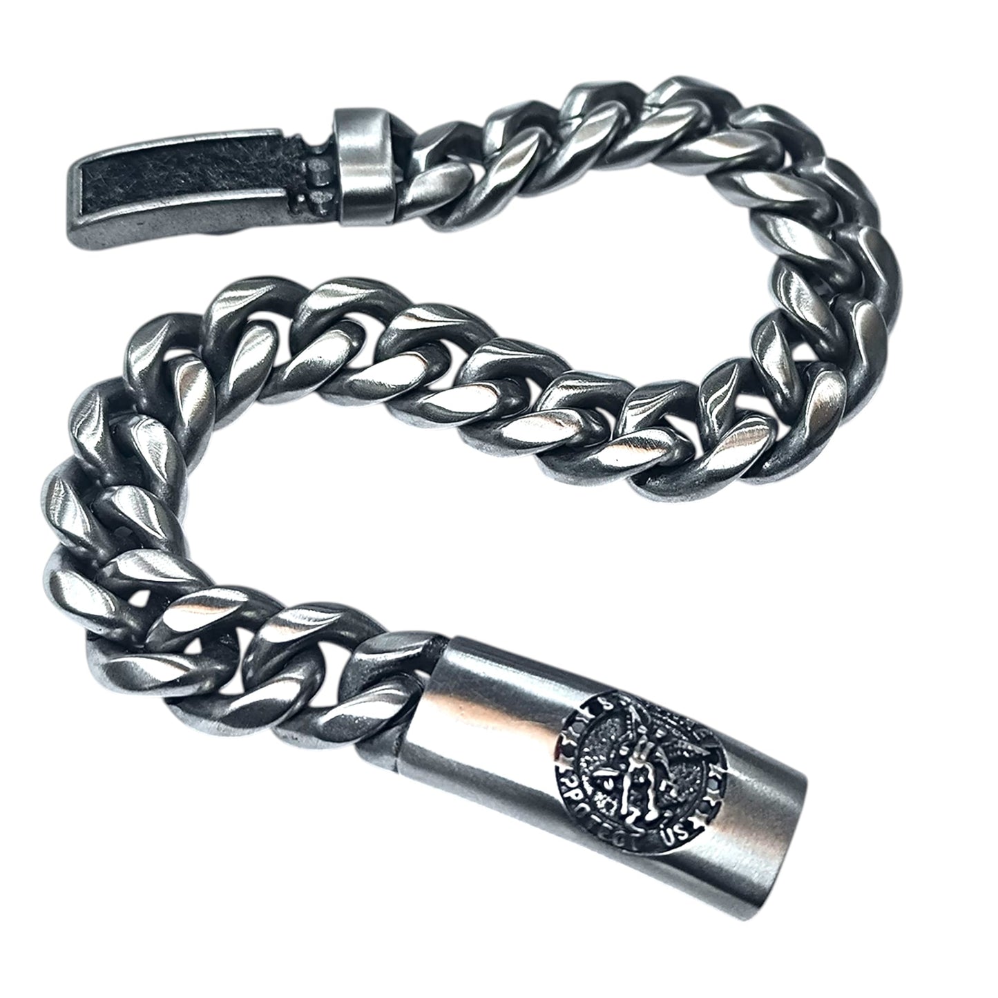 Pulsera Acero 21 Cms Cierre Grabrado San Miguel 600103479-04