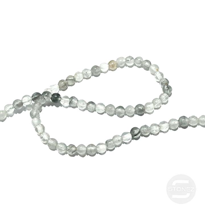 44603 Tira Cuentas Piedra Natural Cuarzo Diablo En 4 mm