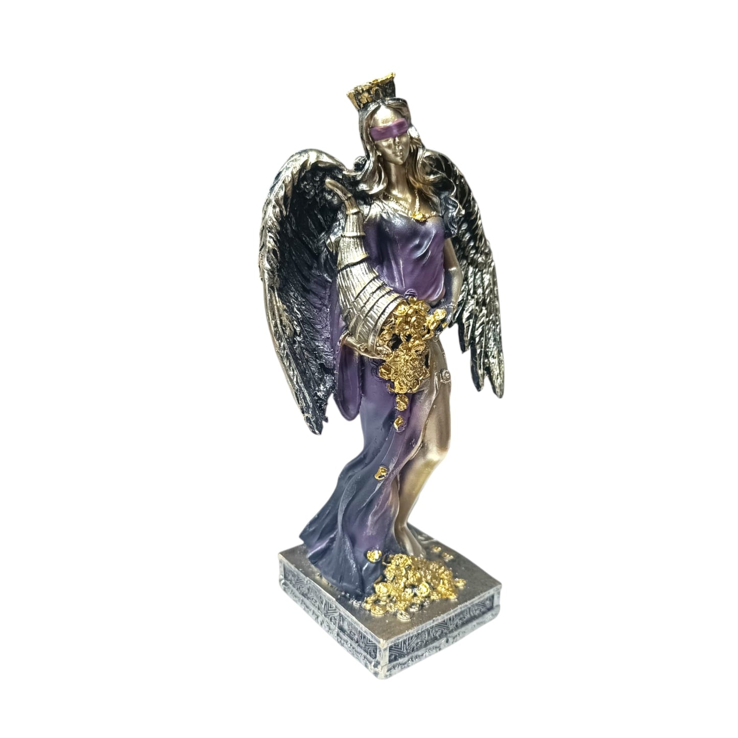 600102138 Figura Diosa De La Fortuna Con Alas 20 Cms Aprox Color Cobre/Morado - stonez