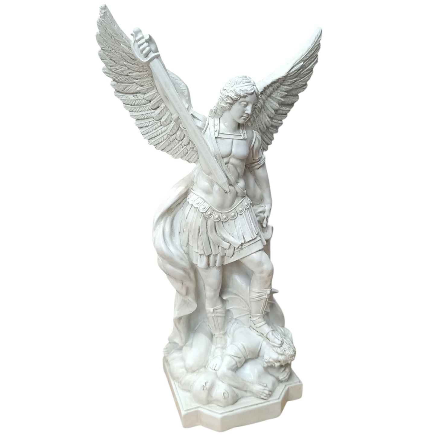 Figura Arcangel San Miguel 40 Cms Aprox Color Blanco 600104469