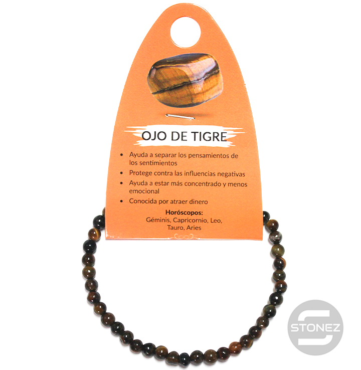 49233-09 Pulsera De Ojo De Tigre 4 mm