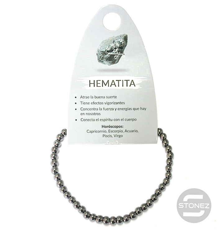 49233-39 Pulsera Piedra Natural Hematite 4 mm
