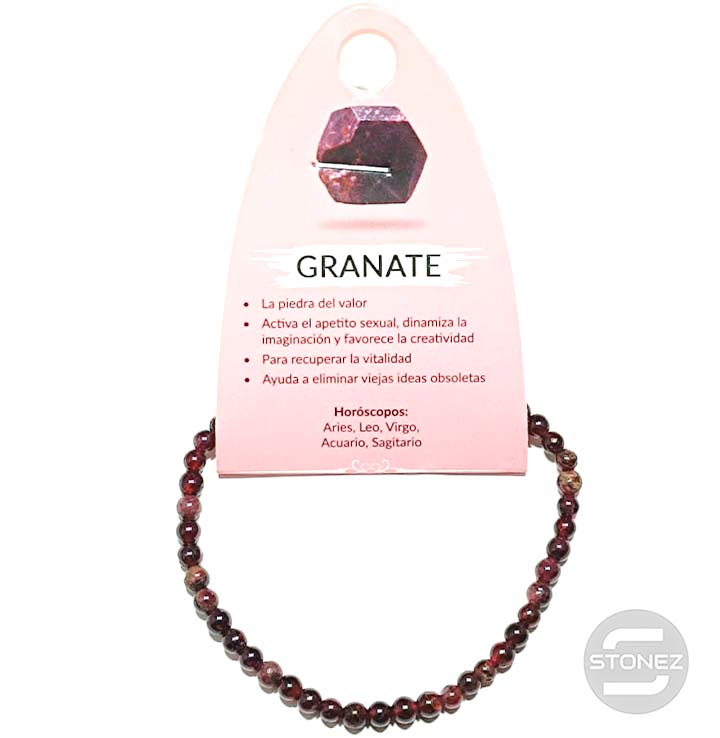 49235-45 Pulsera Piedra Natural Granate 4 mm